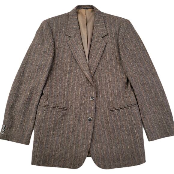 Haggar Other - Haggar Mens 44L Gallery Jacket Sport Coat Check Donegal Tweed Vintage